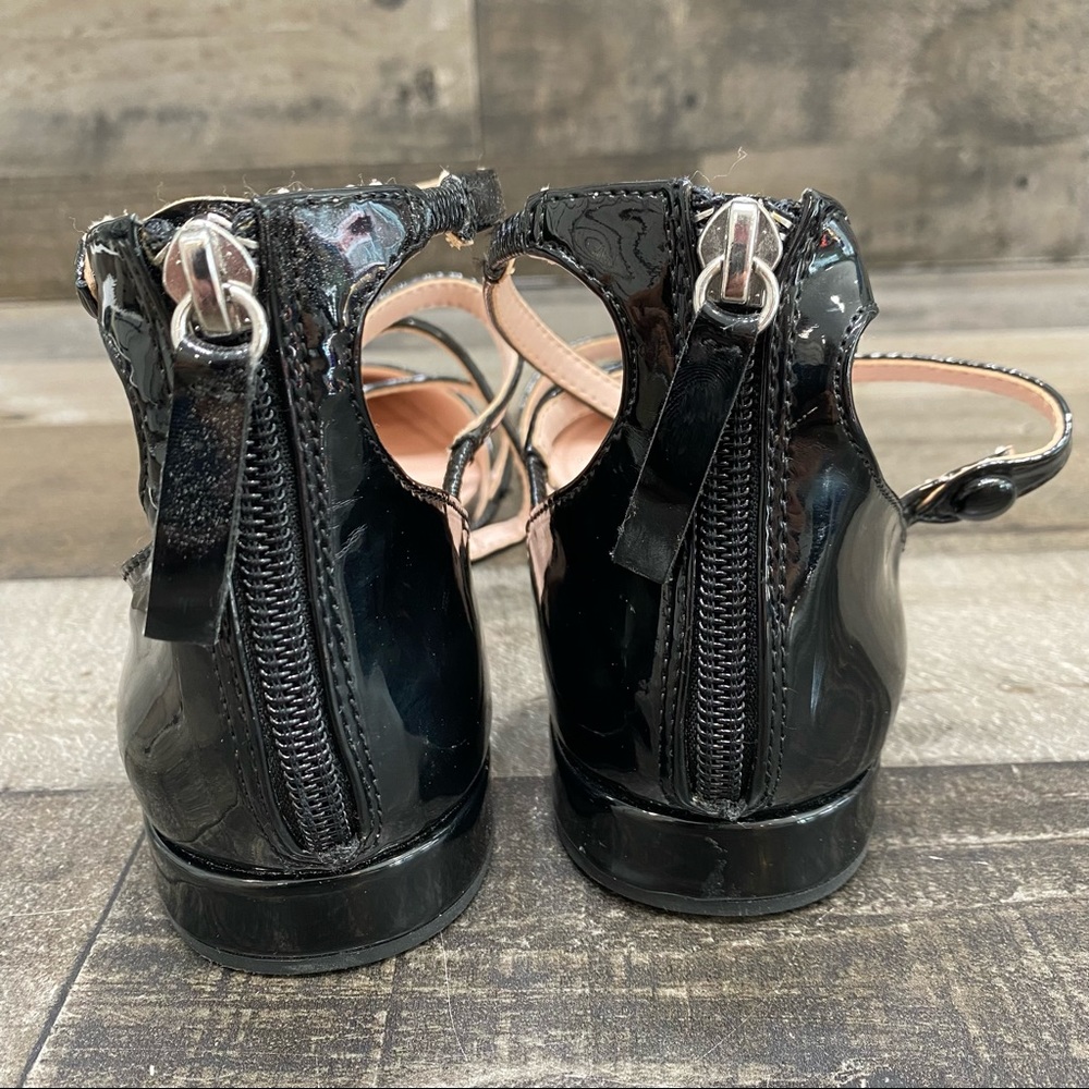 Zara Basic Black Patent Leather Strap Womens Dres… - image 5